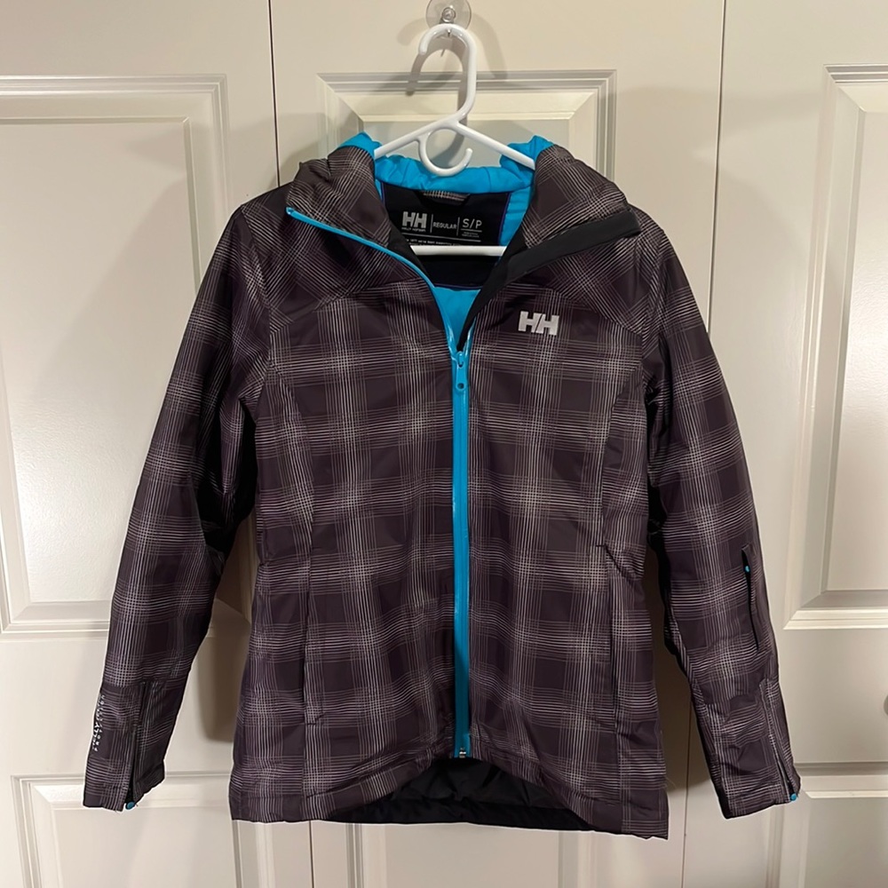 Helly Hansen Grey and Blue Ski Jacket - Size S